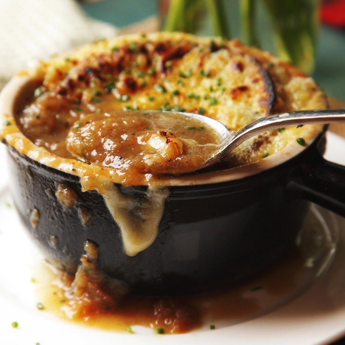 French onion soup with beef broth